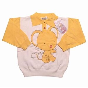 Cardcaptor Sakura Kero Yellow And White Collared Pullover Sweater Size 4